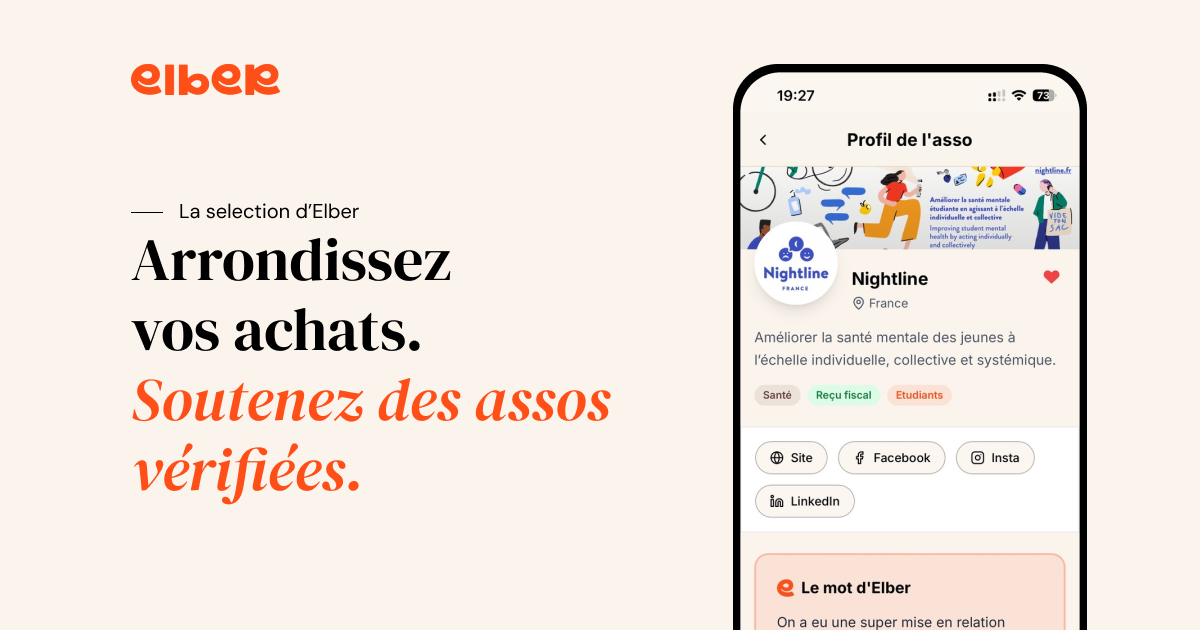 Elber · Soutenez des associations vérifiées avec l'arrondi du quotidien
